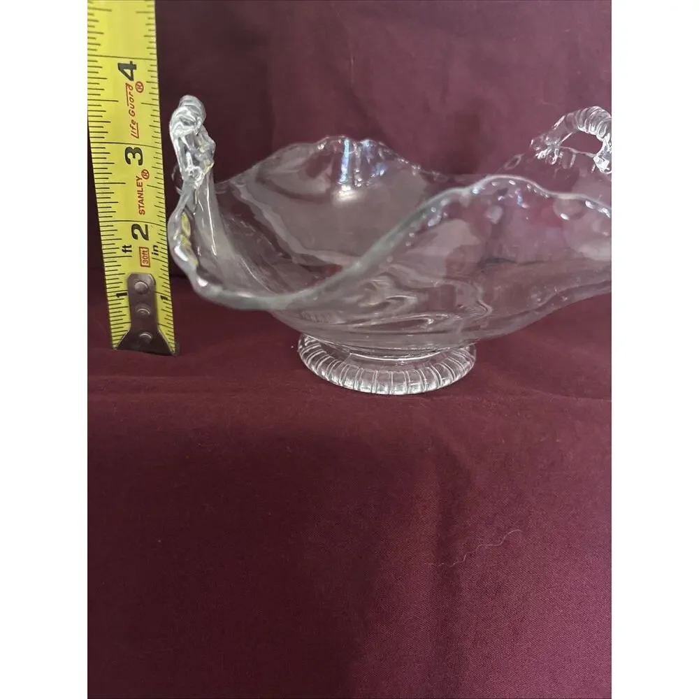 Cambridge Clear Glass Handled Bonbon Candy Dish SMALL With Handles